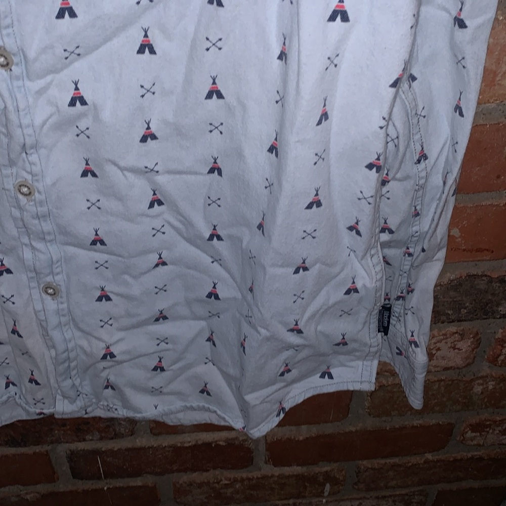 Modern Amusement Teepee Print Button Down Shirt - image 4